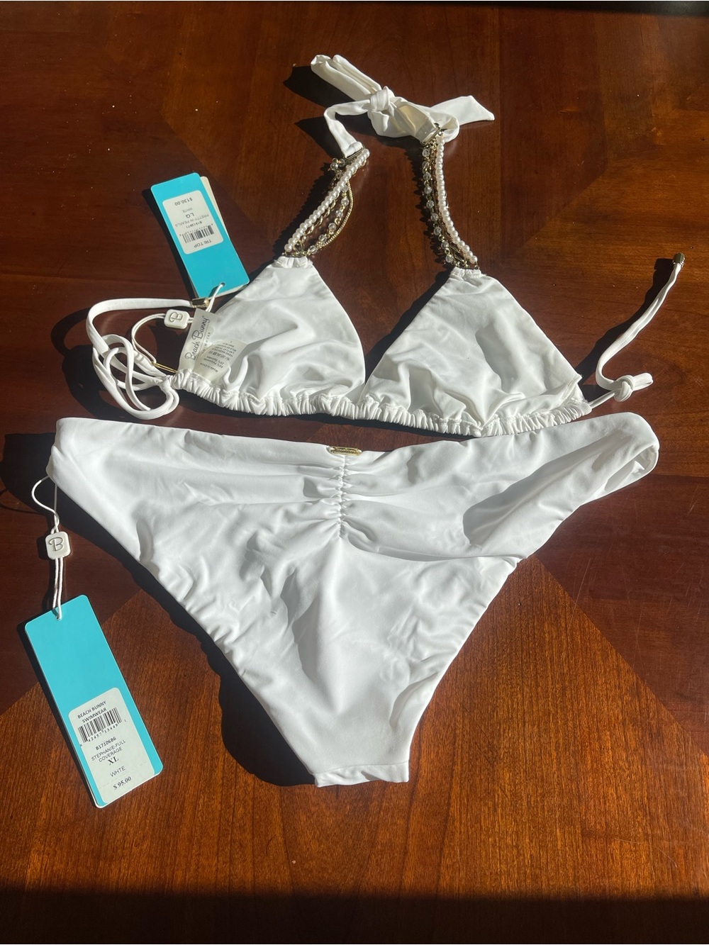 ON RESERVE FOR DIVADAR…NWT Pearl bikini set L TOP ONLY - Picture 5 of 9
